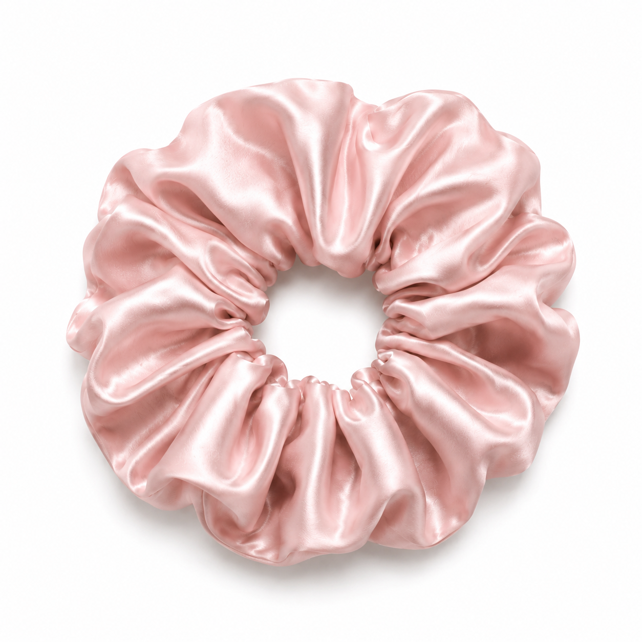 Shell Pink Silk Scrunchie