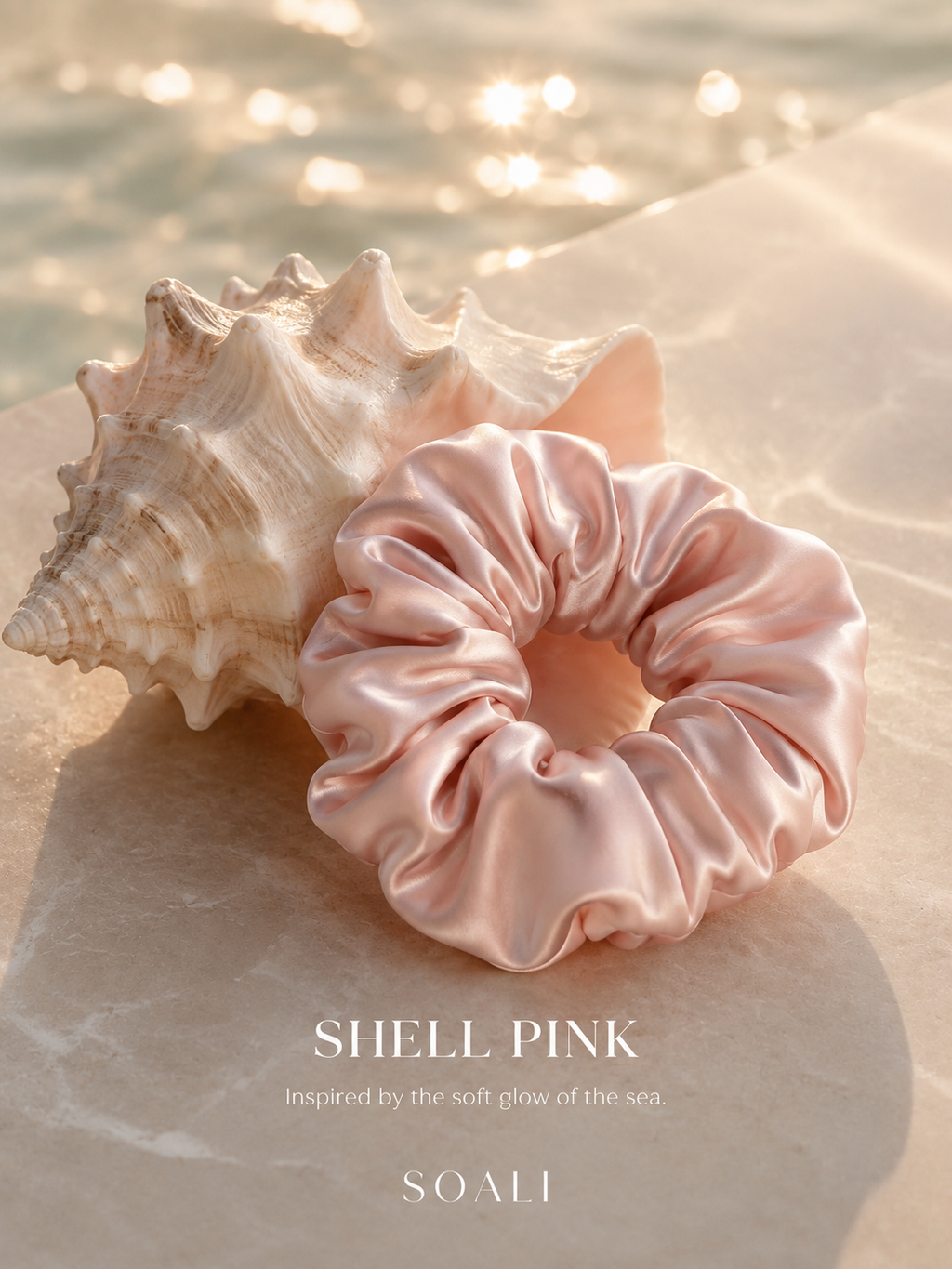 Shell Pink Silk Scrunchie