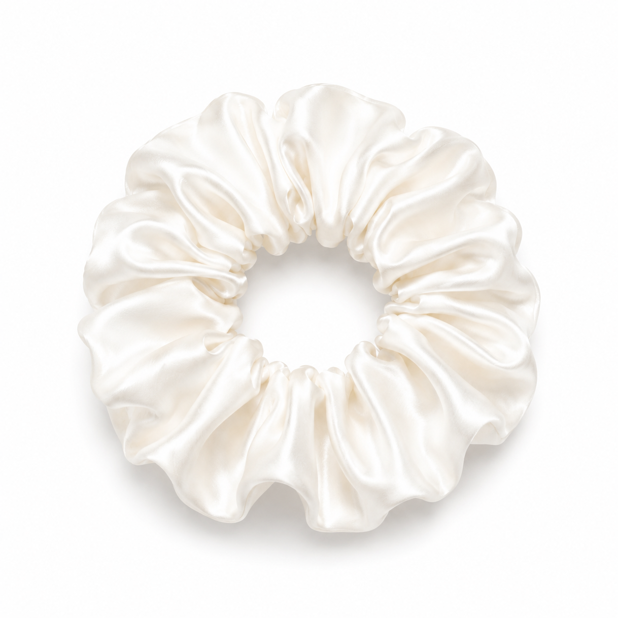 Ivory Silk Scrunchie