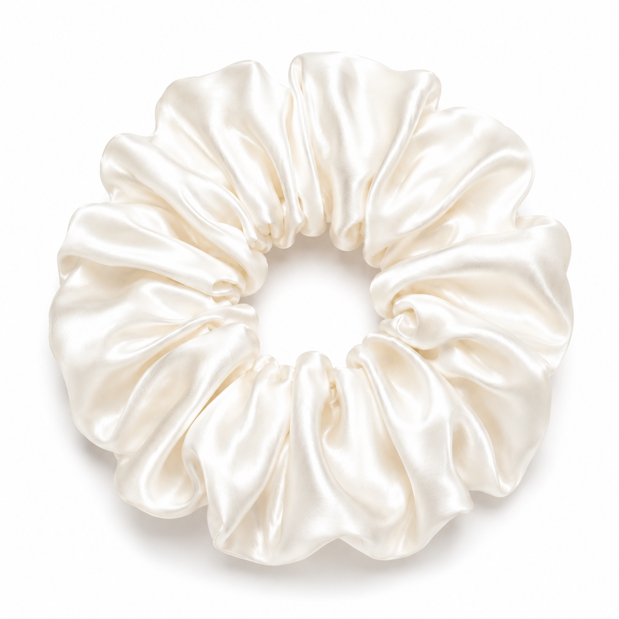 Ivory Silk Scrunchie